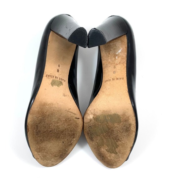 MICHAEL KORS COLLECTION Italian crafted black patent leather peep toe pumps - Picture 8 of 10